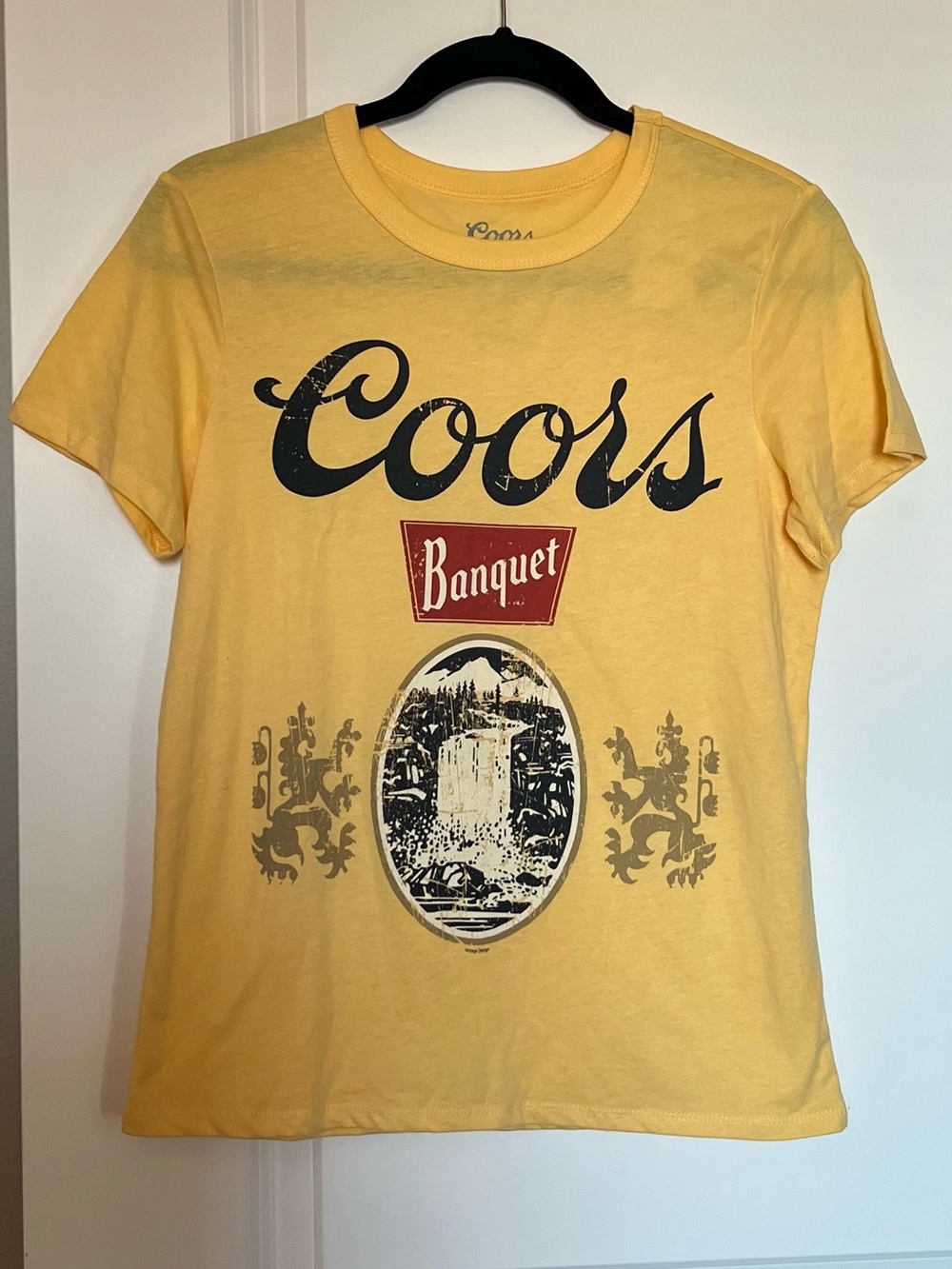 Coors Banquet Yellow Graphic Tee NWT